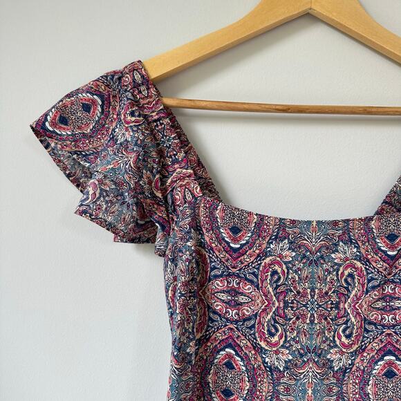 Banana Republic Tie-Back Midi Dress Blue Ash SP - Picture 7 of 10